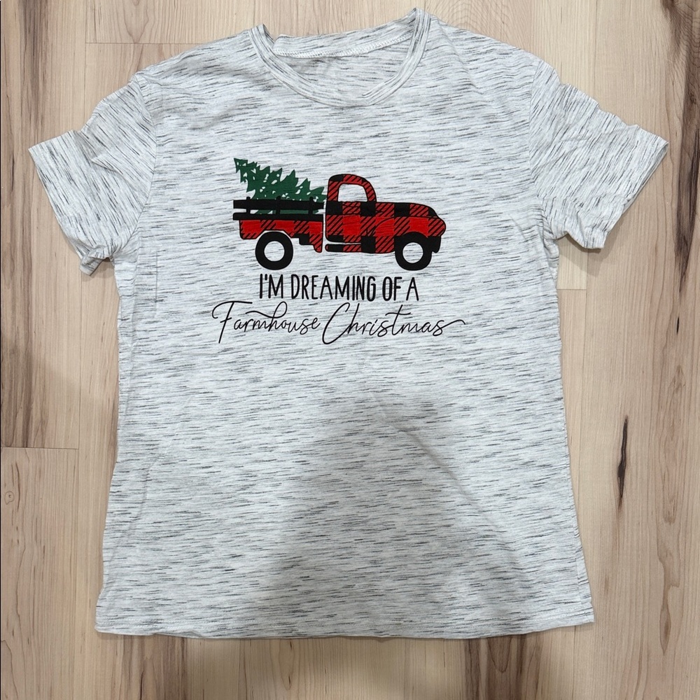 Gray Christmas Truck Shirt